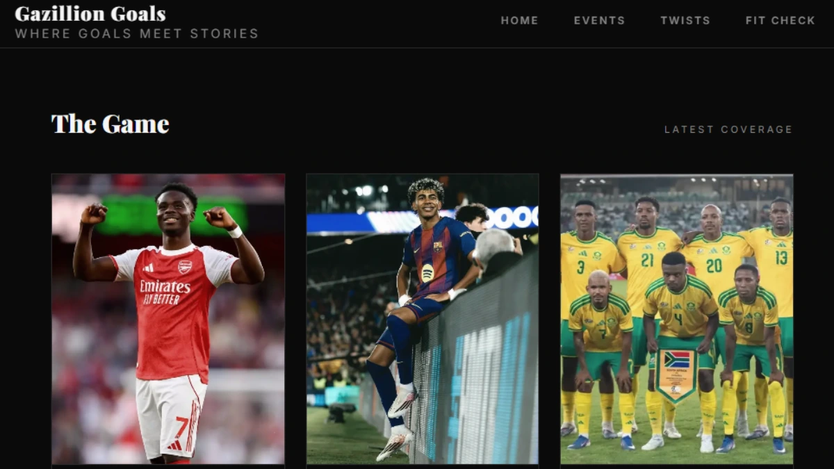 Gazillion Goals Football Website